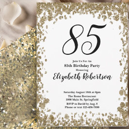 Invitación elegante para sus 85 años en oro para e