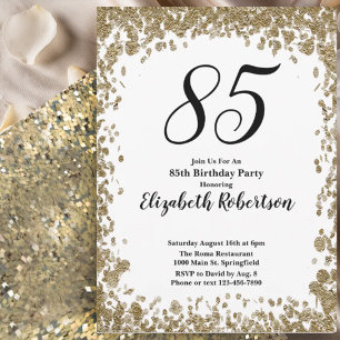 Invitación elegante para sus 85 años en oro para e