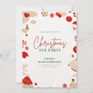 Invitación elegante para una fiesta de Nochebuena
