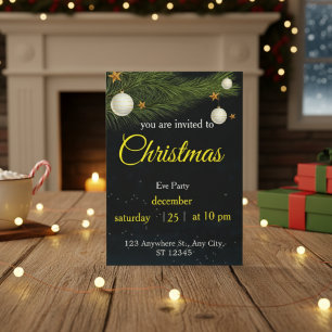 Invitación elegante para una fiesta de Nochebuena