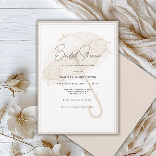 Invitación Elegante Paraguas Acuarela Vintage Despedida de So