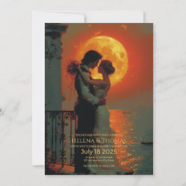 Invitación Elegante pareja iluminada por luna