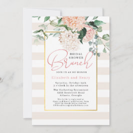 Invitación Elegante Parejas Florales Rosa Bridal Shower Brunc