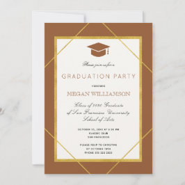 Invitación Elegante partido clásico de graduación de marcos d