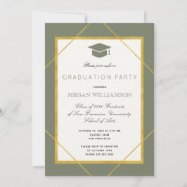 Invitación Elegante partido clásico de graduación del sage de