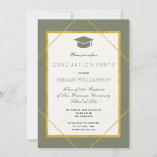 Invitación Elegante partido clásico de graduación del sage de