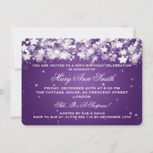 Invitación Elegante partido de 50 años, estrellas deslumbrant