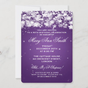 Invitación Elegante partido de 50 años, estrellas deslumbrant