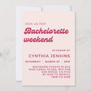 Invitación Elegante partido de Bachelorette rosa de durazno r