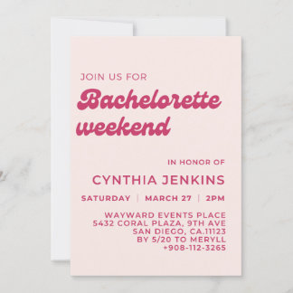 Invitación Elegante partido de Bachelorette rosa de durazno r