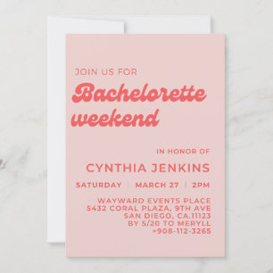 Invitación Elegante partido de Bachelorette rosa de durazno r