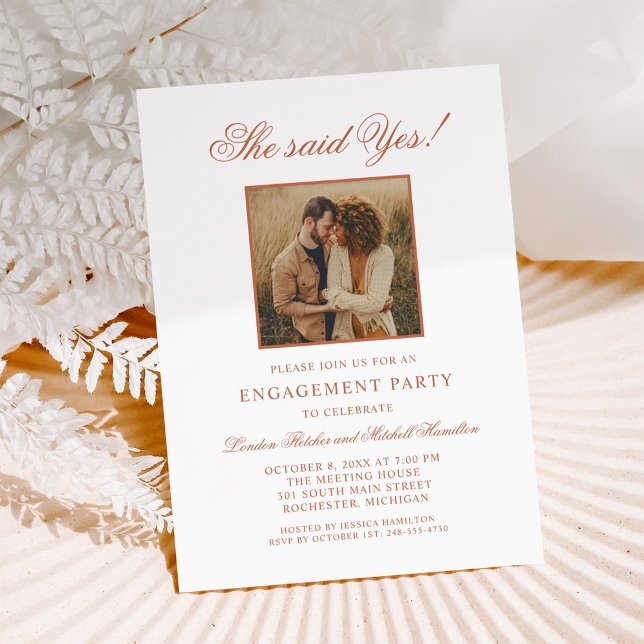 Invitación Elegante Partido de Compromiso Boda Terracota (Subido por el creador)