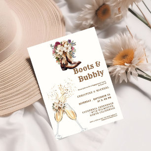 Invitación Elegante Partido de Compromiso Boho Occidental Cow