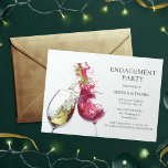 Invitación Elegante Partido de Compromiso de Baile Vino Blanc<br><div class="desc">Invite a los huéspedes a celebrar su compromiso con nuestras elegantes invitaciones a la fiesta de compromiso con la temática del vino, que incluyen una copa de vino blanco y un ilustracion de vino tinto con un hombre y una mujer bailando a base de vino. El texto "fiesta de compromiso"...</div>