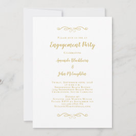 Invitación Elegante Partido de Compromiso de Boda Romántica d