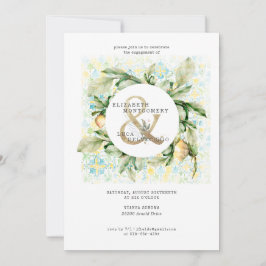 Invitación Elegante Partido de Compromiso de Bodas de Lemon G