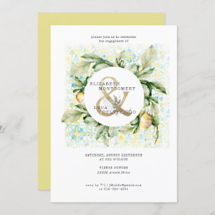 Invitación Elegante Partido de Compromiso de Bodas de Lemon G