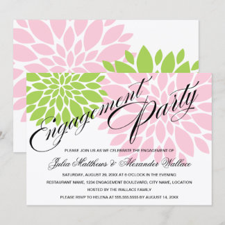 Invitación Elegante Partido de Compromiso de Burst Floral Ver