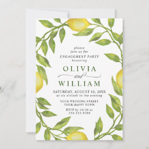 Invitación Elegante PARTIDO DE COMPROMISO de color de agua li