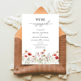 Invitación Elegante Partido de Compromiso de Flores Silvestre