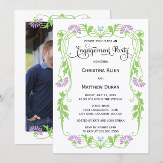 Invitación Elegante partido de compromiso de fotografía de Sw
