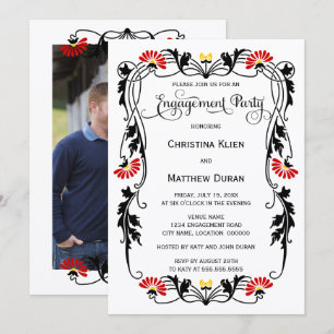 Invitación Elegante partido de compromiso de fotografía de Sw