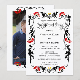 Invitación Elegante partido de compromiso de fotografía de Sw
