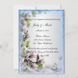 Invitación Elegante partido de compromiso de mariposa floral