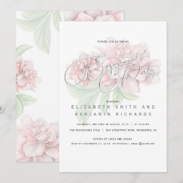 Invitación Elegante partido de compromiso de tipografía flora