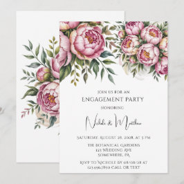 Invitación Elegante Partido de Compromiso del Arreglo Floral 