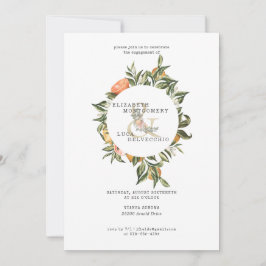 Invitación Elegante Partido de Compromiso del Boda de Citrus 