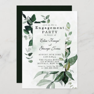 Invitación Elegante Partido de Compromiso Eucalyptus