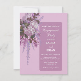 Invitación Elegante Partido de Compromiso Floral