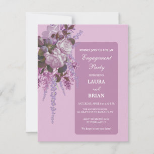 Invitación Elegante Partido de Compromiso Floral