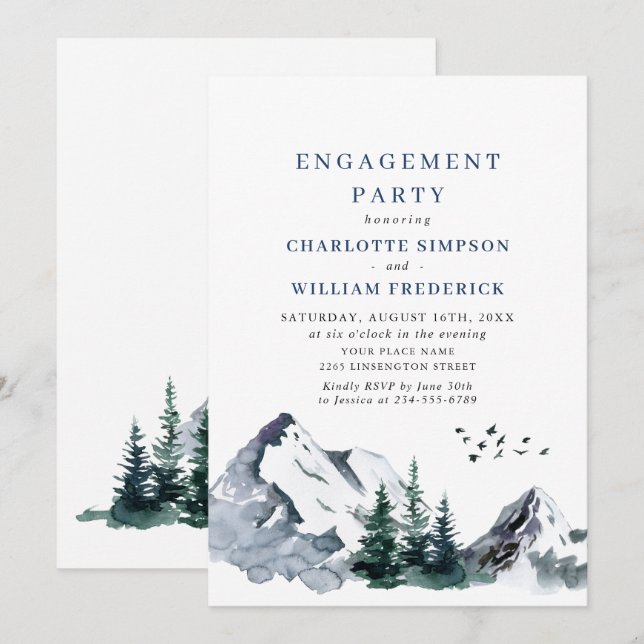 Invitación Elegante PARTIDO DE COMPROMISO Forestal de las Mon (Anverso / Reverso)
