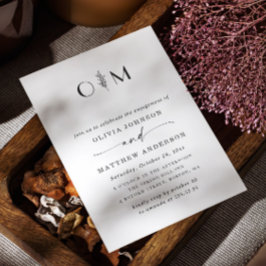 Invitación Elegante Partido de Compromiso Formal Boda Minimal