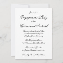 Invitación Elegante Partido de Compromiso Formal de Caligrafí
