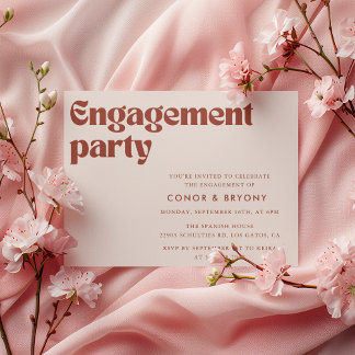 Invitación Elegante Partido de Compromiso Retro