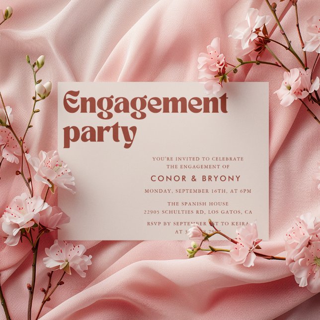 Invitación Elegante Partido de Compromiso Retro (Subido por el creador)