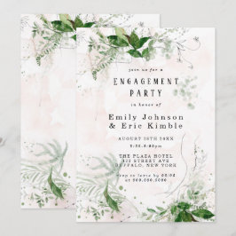 Invitación Elegante Partido de Compromiso Rústico de Eucalipt