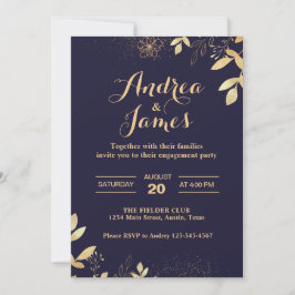 Invitación Elegante Partido de Compromiso Rústico Floral