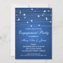 Invitación Elegante Partido de Compromiso Sparkling Lines Sap