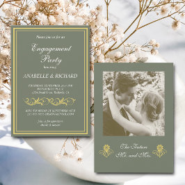 Invitación Elegante Partido de Compromiso Victoriano