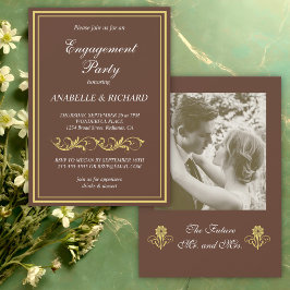 Invitación Elegante Partido de Compromiso Victoriano