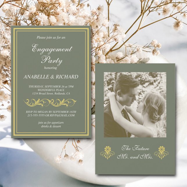 Invitación Elegante Partido de Compromiso Victoriano (Subido por el creador)