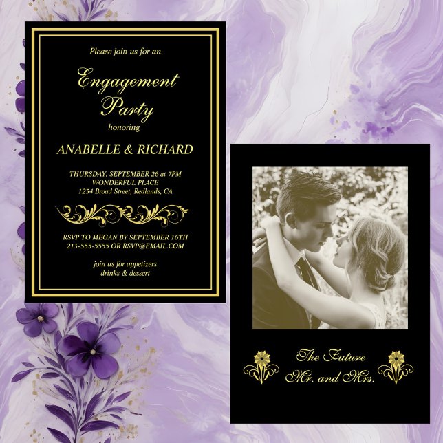 Invitación Elegante Partido de Compromiso Victoriano (Subido por el creador)