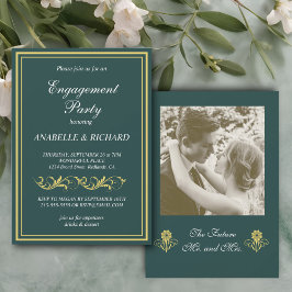 Invitación Elegante Partido de Compromiso Victoriano