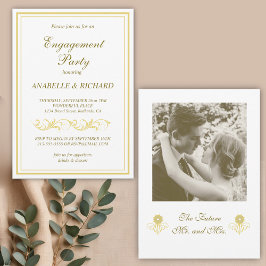 Invitación Elegante Partido de Compromiso Victoriano