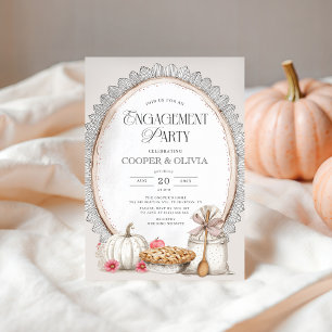 Invitación Elegante Partido de Compromiso Vintage del Otoño