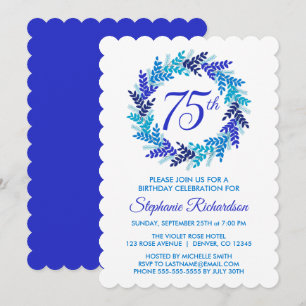 Invitación Elegante Partido de Cumpleaños 75 de la Guerra Azu